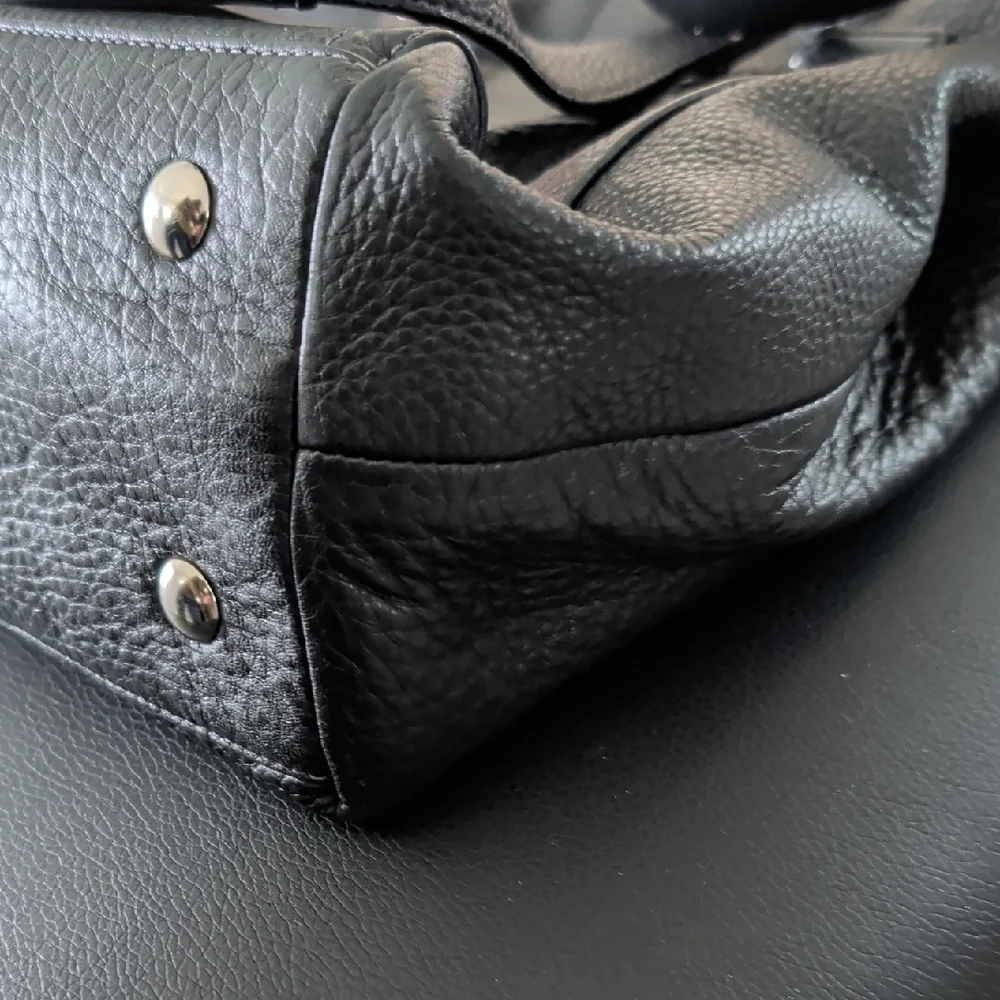 Coach "Penelope" (F19264) Black Soft Pebbled Leather Tote EUC - Picture 14 of 16